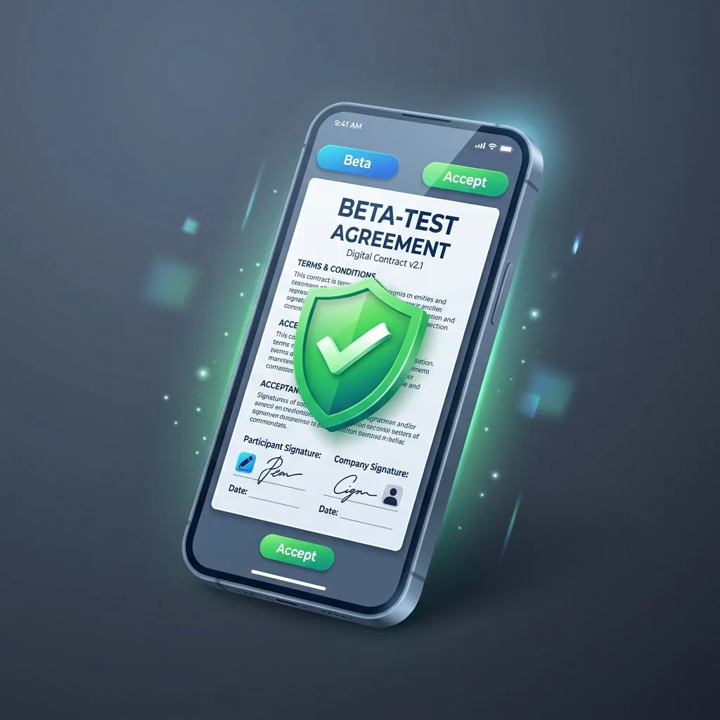 Illustration d'un modèle d'accord de bêta-test Android