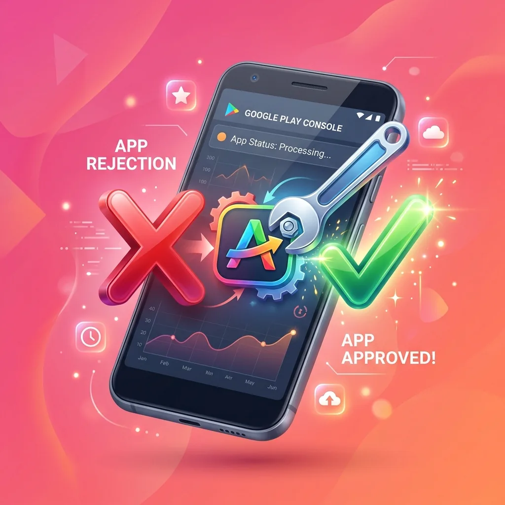 Illustration de la résolution de rejet sur Google Play Store
