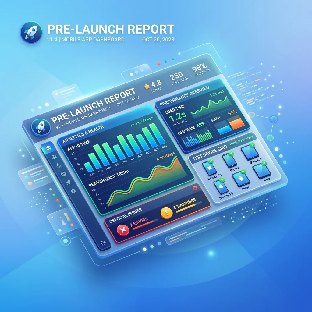 Illustration du rapport de pré-lancement Google Play Console