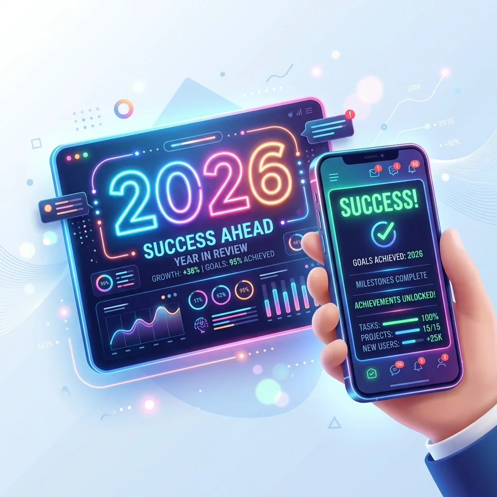Illustration de la publication d'applications Android en 2026 avec un tableau de bord moderne